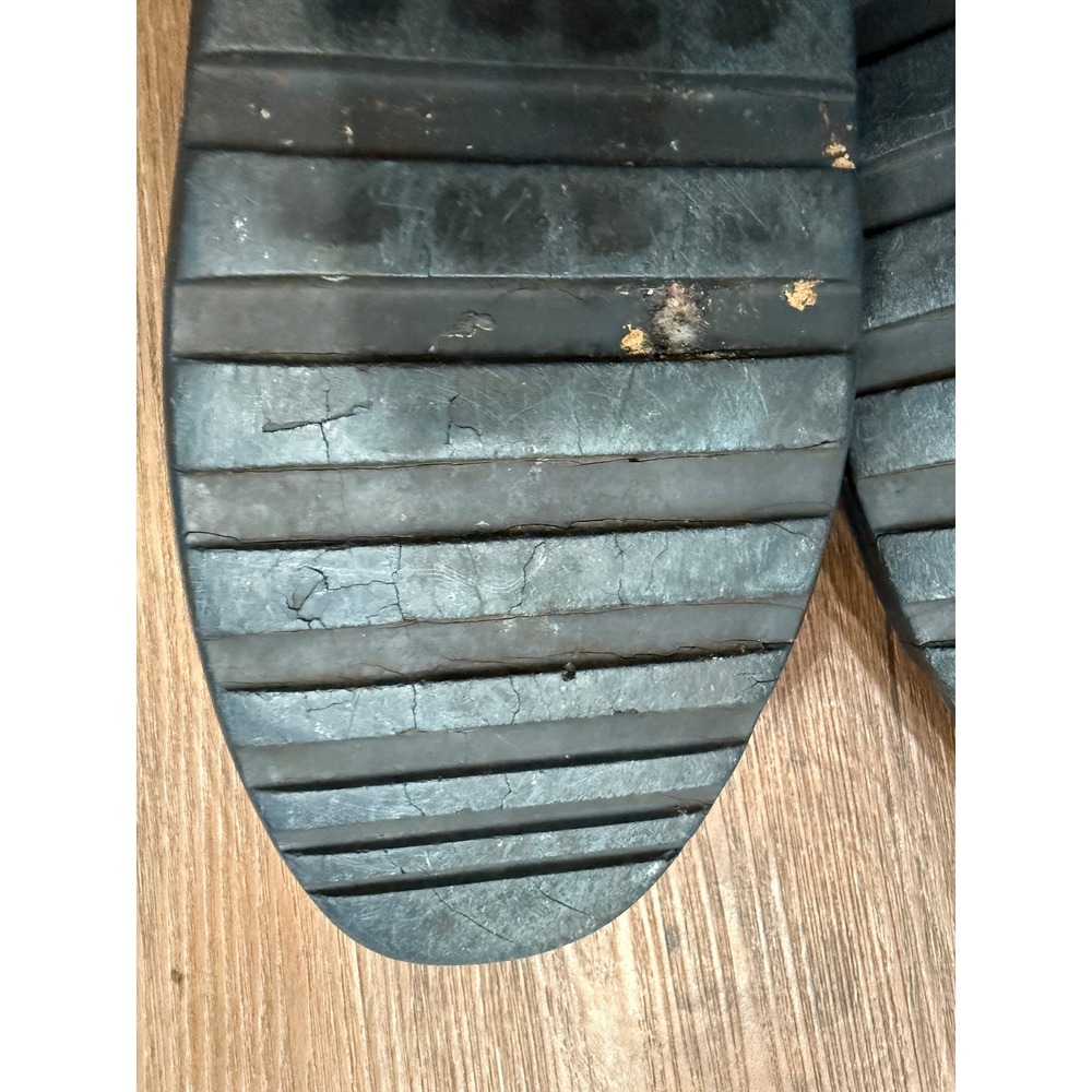 Moncler Mens Navy Blue Leather Low Top Sneakers Made in Italy Logo Shoes flaw - Picture 9 of 12